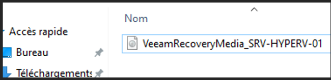 Explorateur — VeeamRecoveryMedia_SRV-HYPERV-01.iso créé