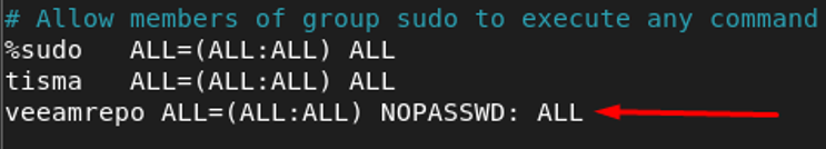 Configuration sudo